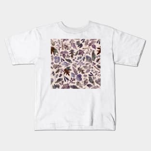 Woodland foliage, dusty pink purple mauve lilac, watercolor wash Kids T-Shirt